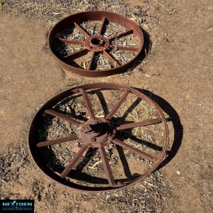 2 x Steel Machinery wheels