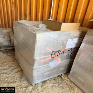 Pallet containing plastic bags  Blue tint LDPE Bottom seal bags see images for dimensions NG019
