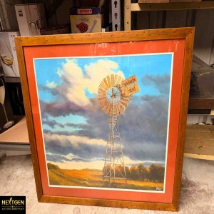 2 x Australian water colour paintings Windmill  Outhouse signed Kelly