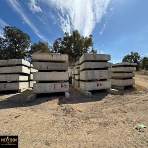 One concrete block measuring approximately 36 meters x 18 meters